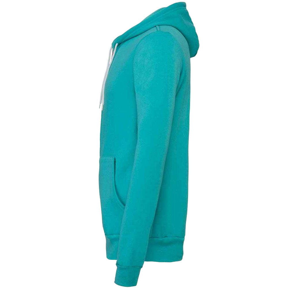 Teal - Side - Bella + Canvas Unisex Adult Fleece Full Zip Hoodie
