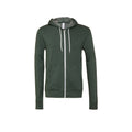 Forest Green Heather - Front - Bella + Canvas Unisex Adult Fleece Full Zip Hoodie