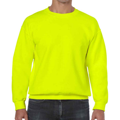 Safety Green - Front - Gildan Mens Heavy Blend Sweatshirt