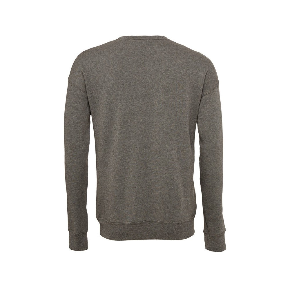 Grey Heather - Back - Bella + Canvas Unisex Adult Fleece Drop Shoulder Sweatshirt