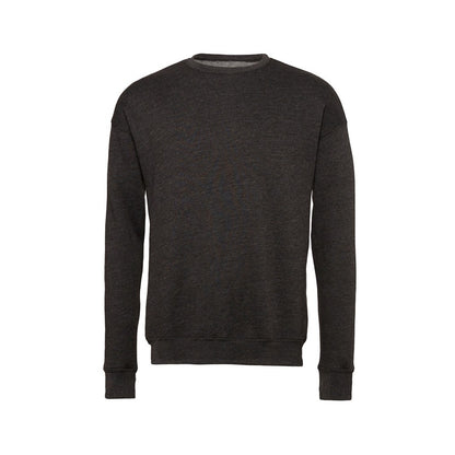 Dark Grey Heather - Front - Bella + Canvas Unisex Adult Fleece Drop Shoulder Sweatshirt