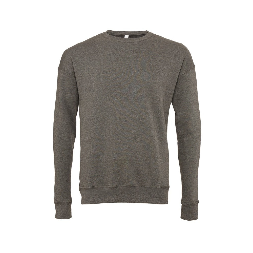 Grey Heather - Front - Bella + Canvas Unisex Adult Fleece Drop Shoulder Sweatshirt