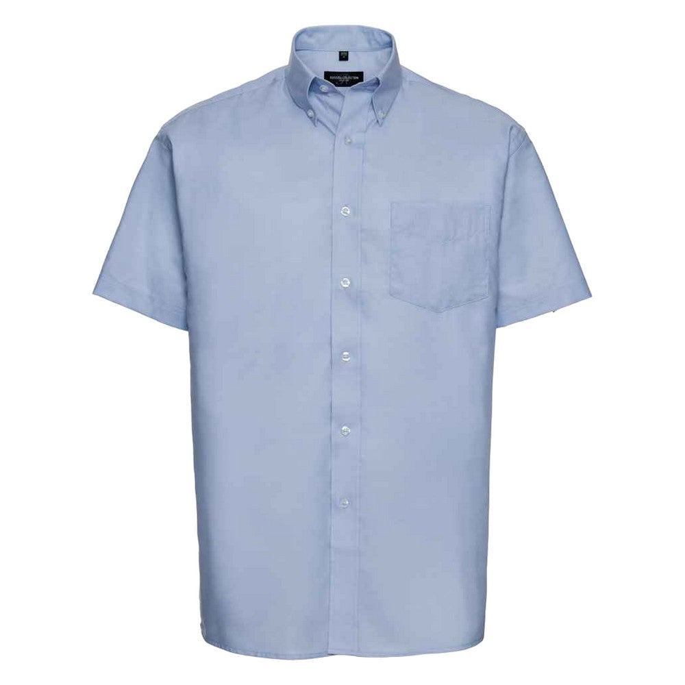 Oxford Blue - Front - Russell Collection Mens Oxford Formal Shirt
