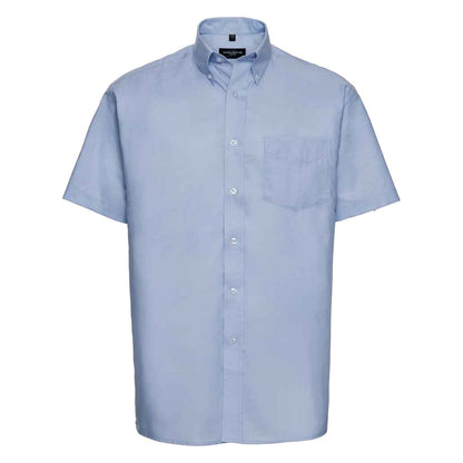 Oxford Blue - Front - Russell Collection Mens Oxford Formal Shirt