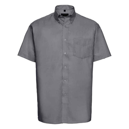 Silver - Front - Russell Collection Mens Oxford Formal Shirt