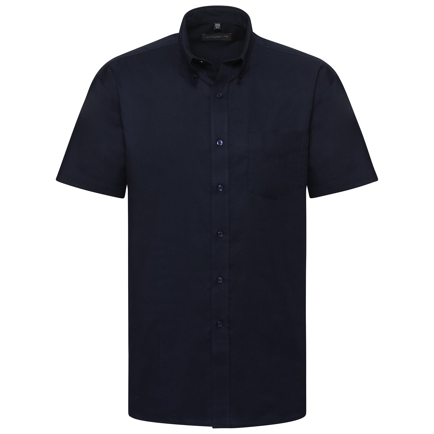 Bright Navy - Front - Russell Collection Mens Oxford Formal Shirt