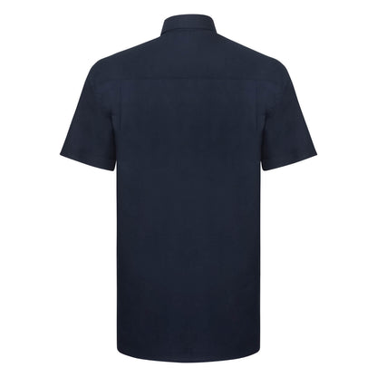 Bright Navy - Back - Russell Collection Mens Oxford Formal Shirt
