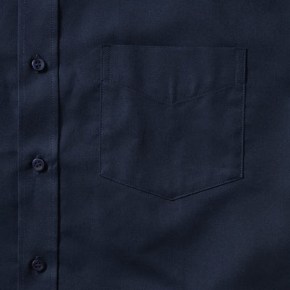 Bright Navy - Close up - Russell Collection Mens Oxford Formal Shirt