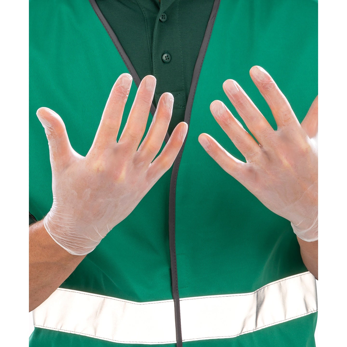 Clear - Front - Result Essential Hygiene Unisex Adult Disposable Gloves (Pack Of 100)