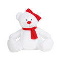 White-Red - Front - Mumbles Zippie Christmas Teddy Bear