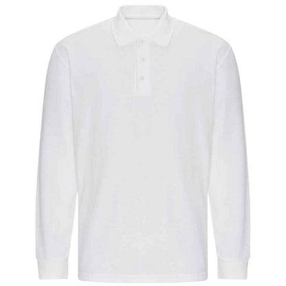 White - Front - PRORTX Mens Long-Sleeved Polo Shirt