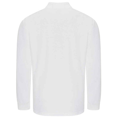 White - Back - PRORTX Mens Long-Sleeved Polo Shirt