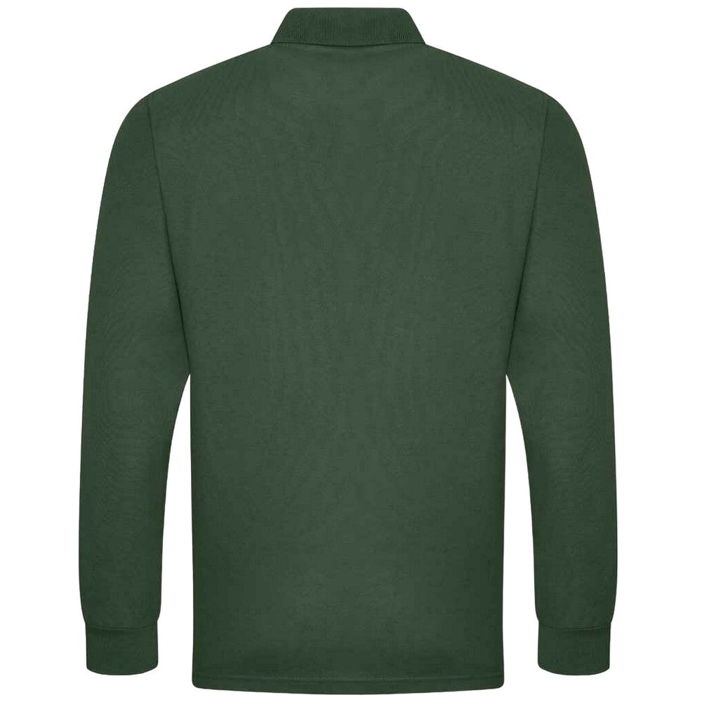 Bottle Green - Back - PRORTX Mens Long-Sleeved Polo Shirt