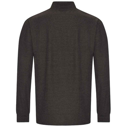 Charcoal - Back - PRORTX Mens Long-Sleeved Polo Shirt