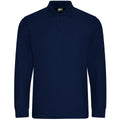 Navy - Front - PRORTX Mens Long-Sleeved Polo Shirt