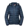 French Navy - Front - Russell Womens-Ladies Nano Hooded Jacket
