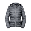 Iron Grey - Front - Russell Womens-Ladies Nano Hooded Jacket