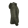 Dark Olive - Side - Russell Womens-Ladies Nano Hooded Jacket