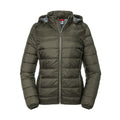 Dark Olive - Front - Russell Womens-Ladies Nano Hooded Jacket