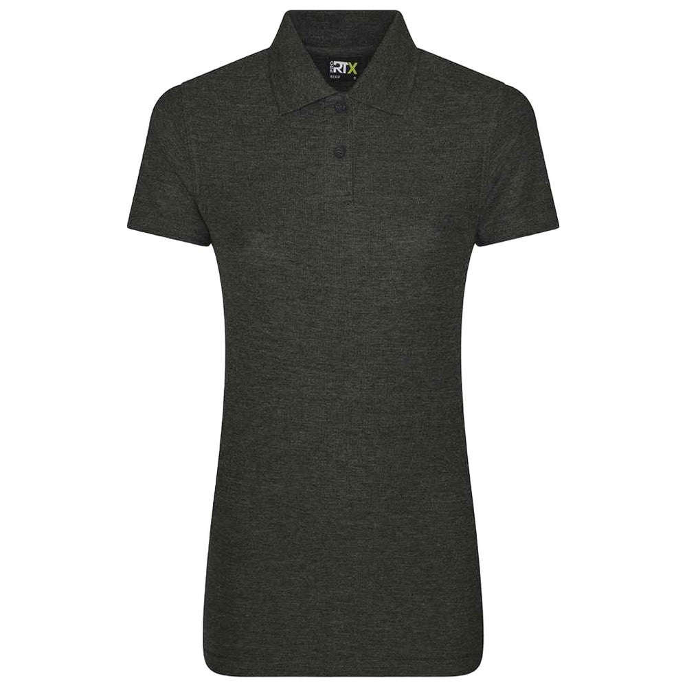 Charcoal - Front - PRO RTX Womens-Ladies Polo Shirt