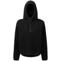 Black - Front - TriDri Womens-Ladies Sherpa Fleece Quarter Zip Hoodie