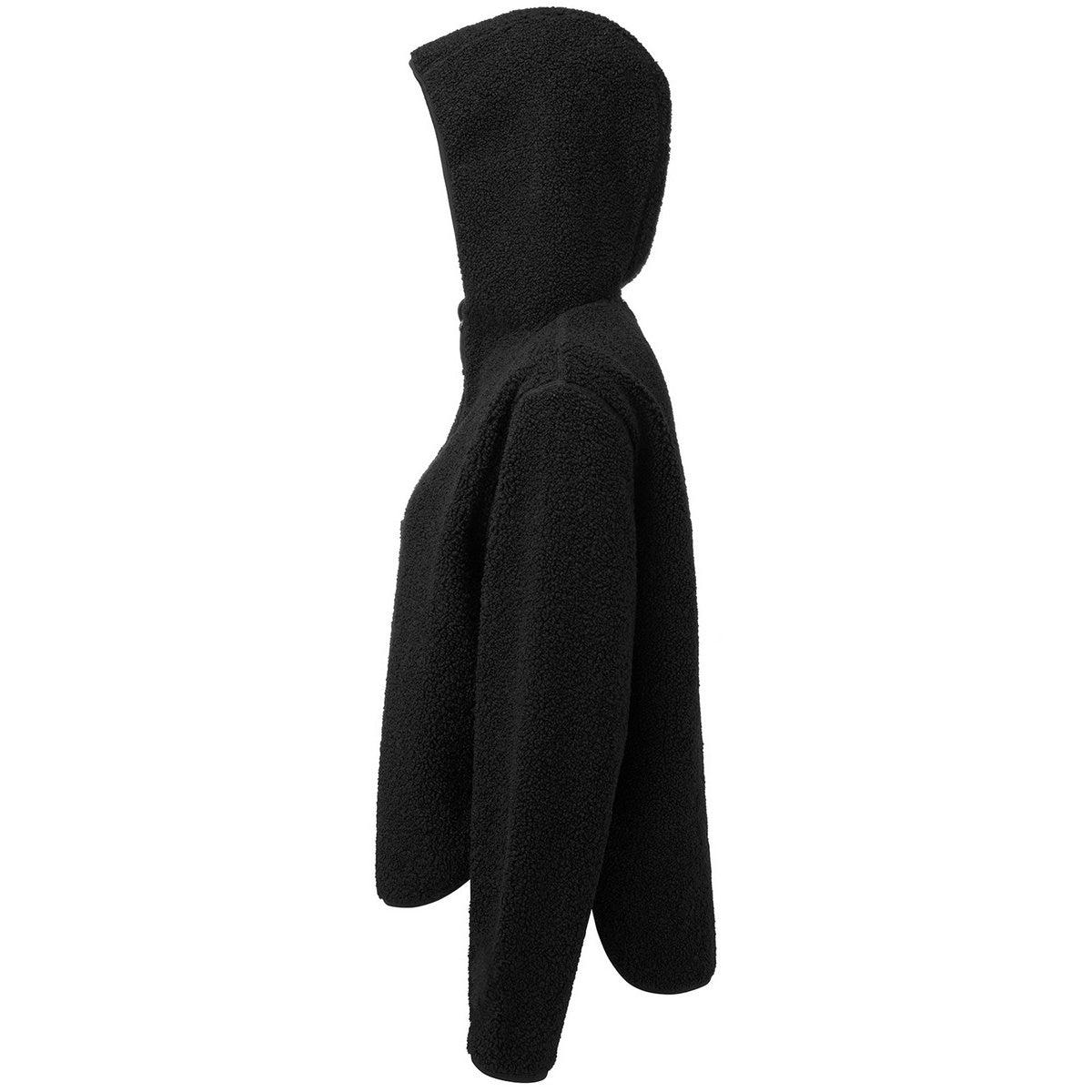 Black - Side - TriDri Womens-Ladies Sherpa Fleece Quarter Zip Hoodie