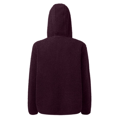 Mulberry Red - Back - TriDri Womens-Ladies Sherpa Fleece Quarter Zip Hoodie
