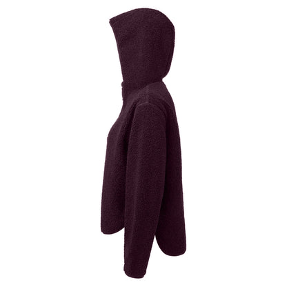 Mulberry Red - Side - TriDri Womens-Ladies Sherpa Fleece Quarter Zip Hoodie