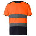 Orange-Navy - Front - Yoko Mens Hi-Vis Two Tone T-Shirt