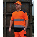 Orange-Navy - Back - Yoko Mens Hi-Vis Two Tone T-Shirt