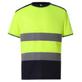 Yellow-Navy - Front - Yoko Mens Hi-Vis Two Tone T-Shirt