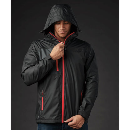Black-Bright Red - Side - Stormtech Mens Olympia Shell Jacket