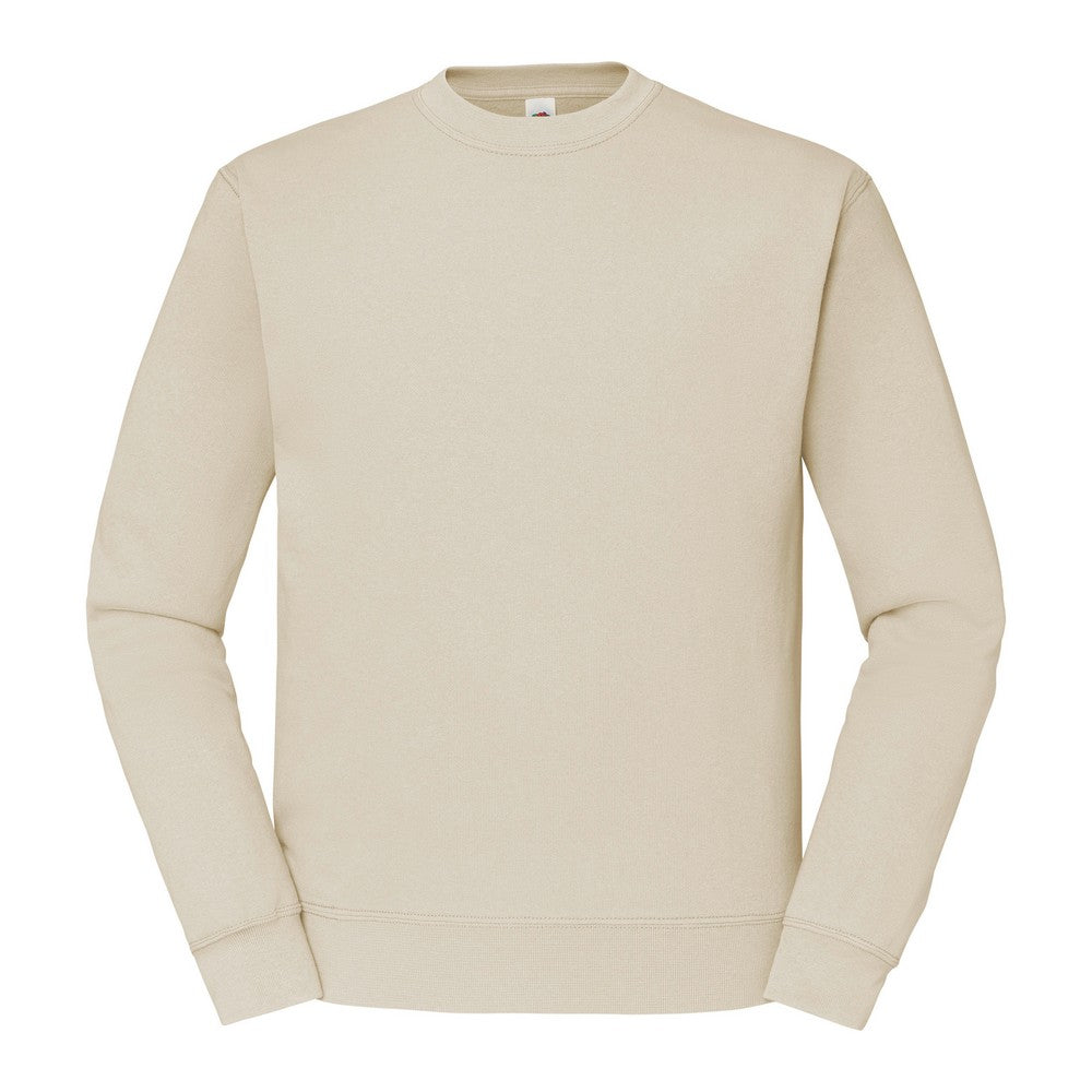 Natural - Front - Fruit Of The Loom Mens Classic 80-20 Set-in Sweatshirt