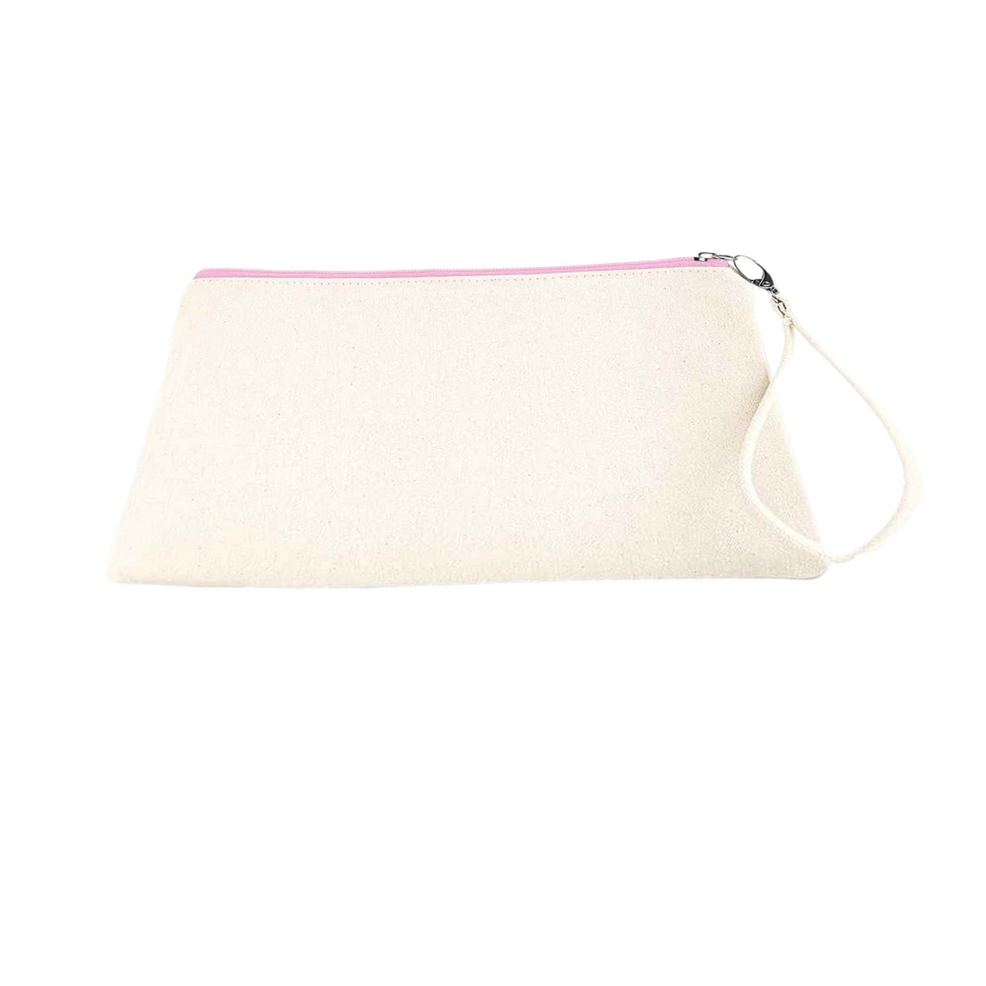 Natural-Pink - Back - Westford Mill Canvas Cosmetic Bag