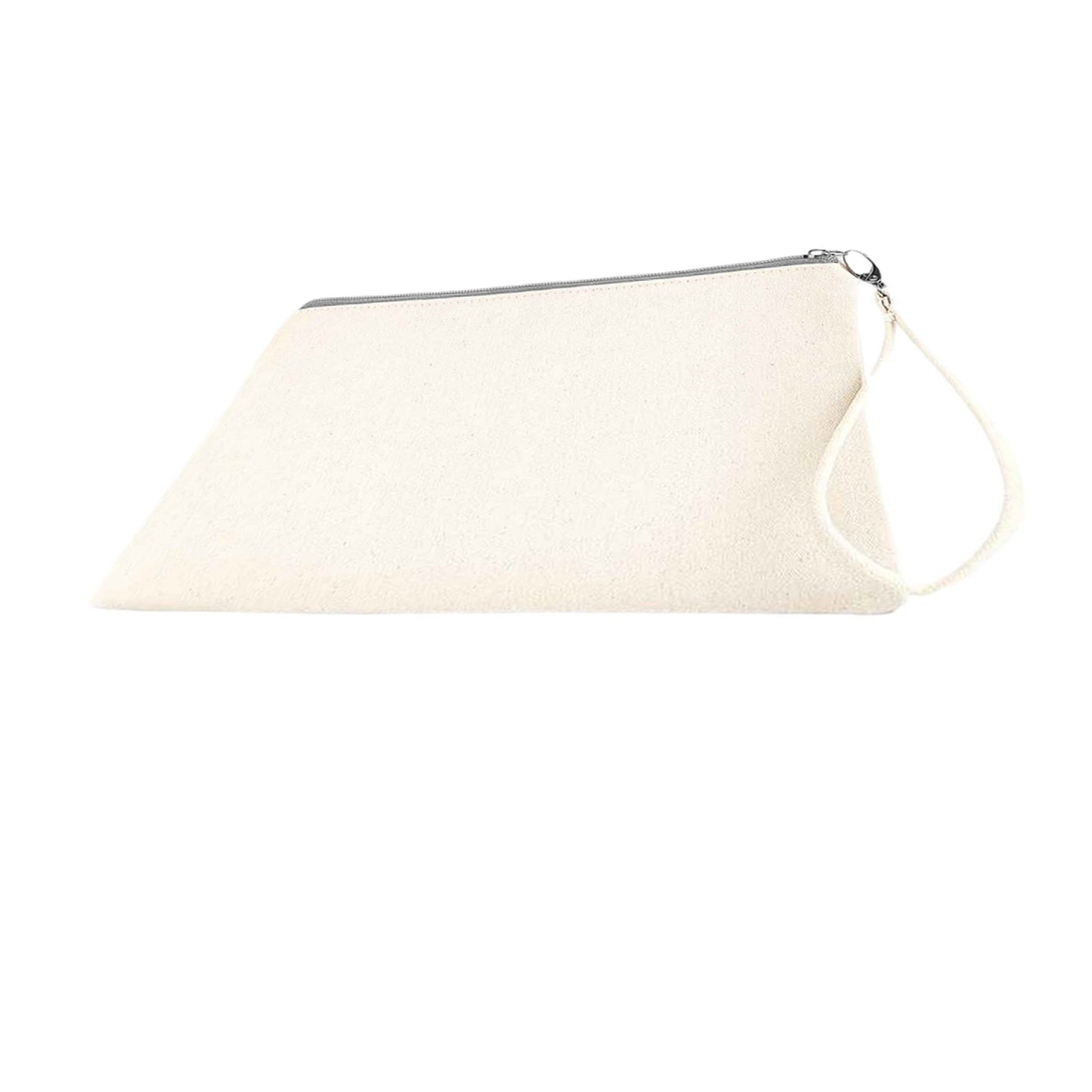Natural-Light Grey - Back - Westford Mill Canvas Cosmetic Bag