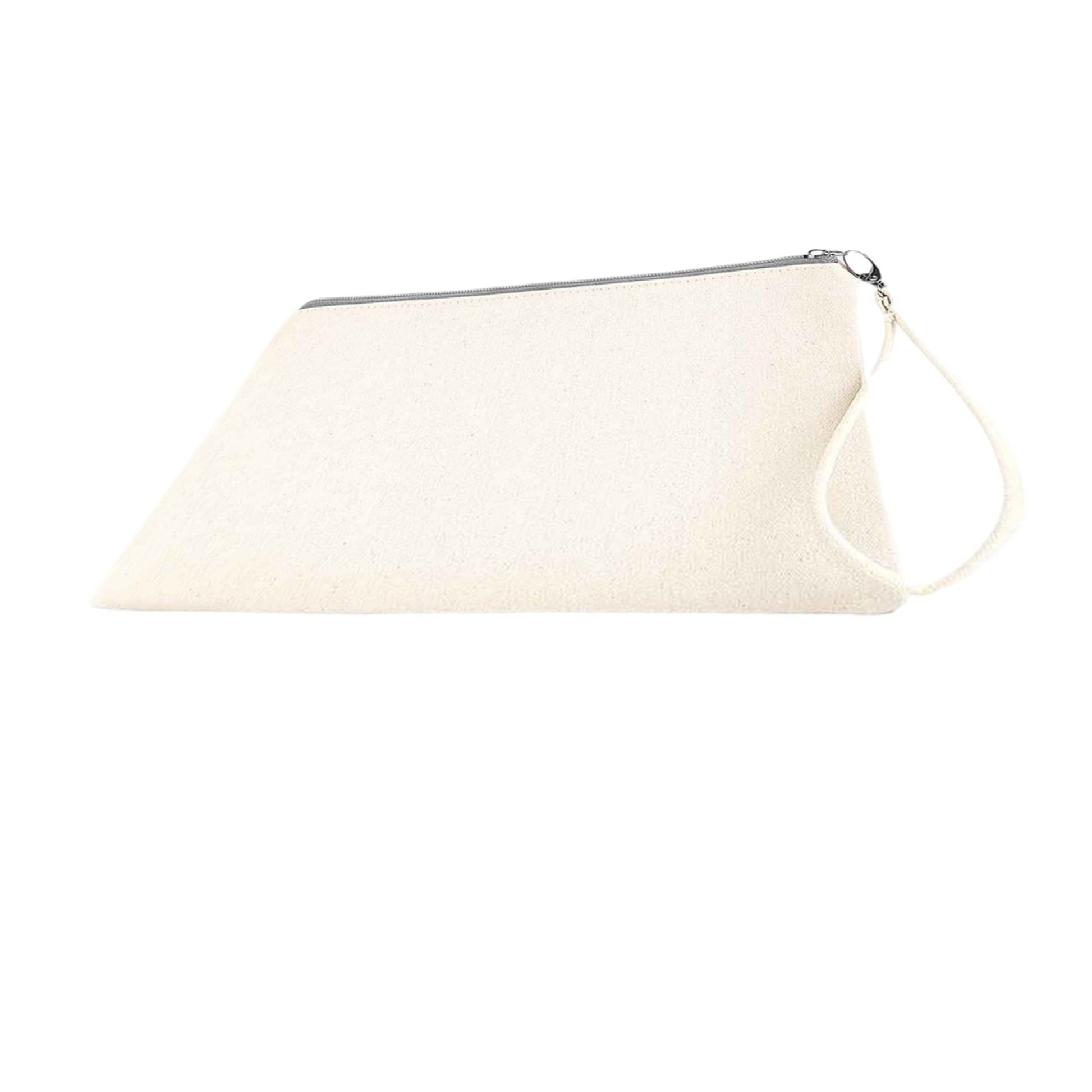Natural-Light Grey - Back - Westford Mill Canvas Cosmetic Bag