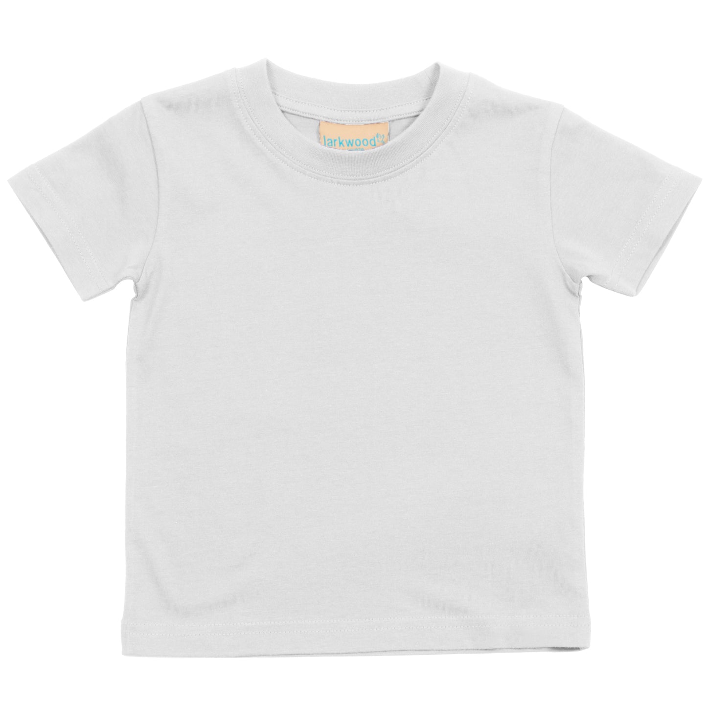 White - Front - Larkwood Baby-Childrens Crew Neck T-Shirt - Schoolwear
