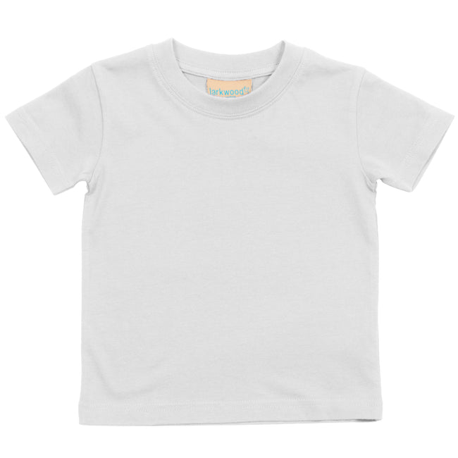 White - Front - Larkwood Baby-Childrens Crew Neck T-Shirt - Schoolwear