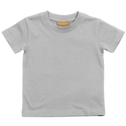 Heather Grey - Front - Larkwood Baby-Childrens Crew Neck T-Shirt - Schoolwear