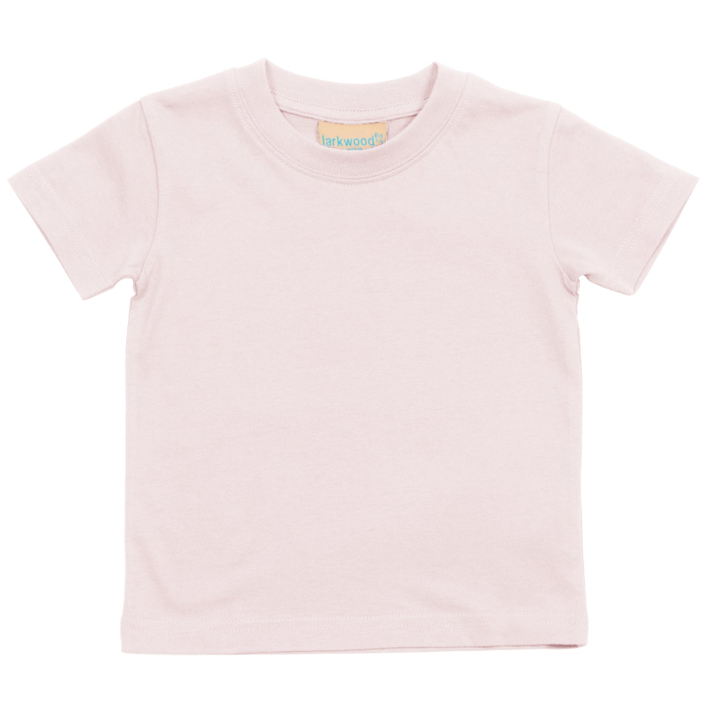 Pale Pink - Front - Larkwood Baby-Childrens Crew Neck T-Shirt - Schoolwear