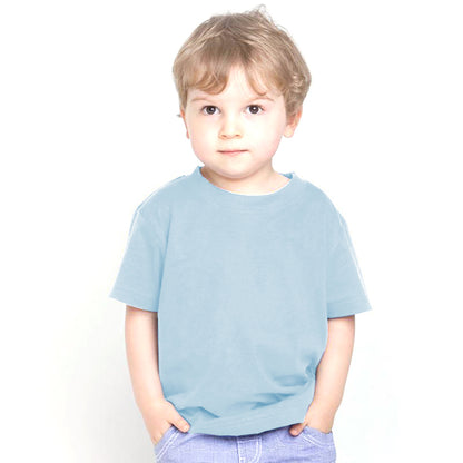 Pale Blue - Back - Larkwood Baby-Childrens Crew Neck T-Shirt - Schoolwear