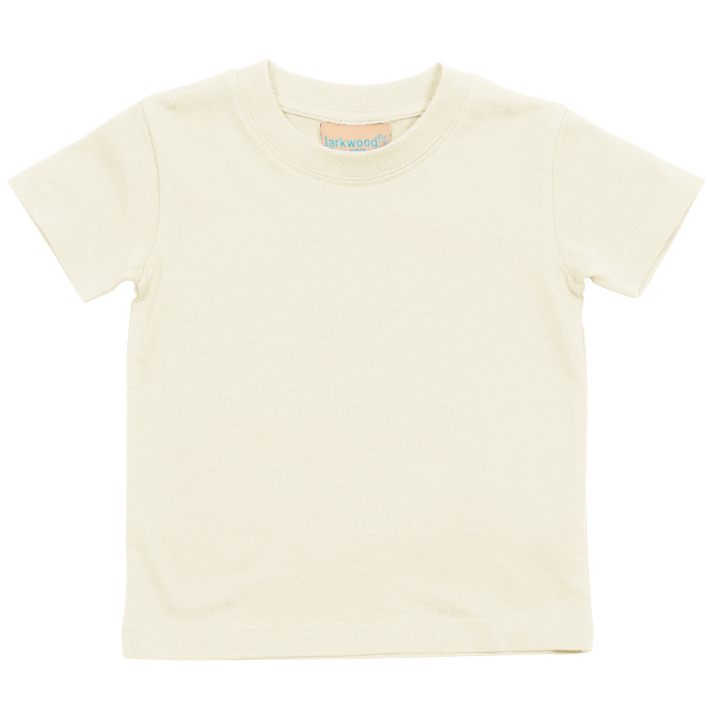 Pale Yellow - Front - Larkwood Baby-Childrens Crew Neck T-Shirt - Schoolwear