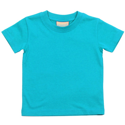 Turquoise - Front - Larkwood Baby-Childrens Crew Neck T-Shirt - Schoolwear