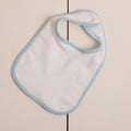 White-Pale Blue - Back - Larkwood Plain Baby Bib