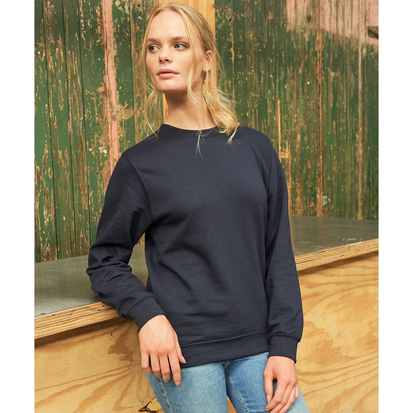 Deep Black - Back - Awdis Unisex Adult Organic Sweatshirt