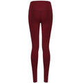 Burgundy - Side - Tombo Womens-Ladies Core Leggings