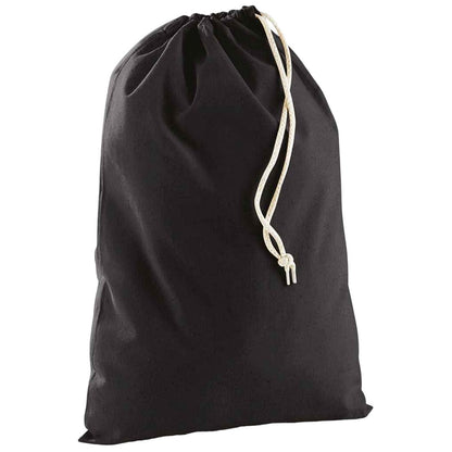 Black - Front - Westford Mill Stuff Drawstring Bag