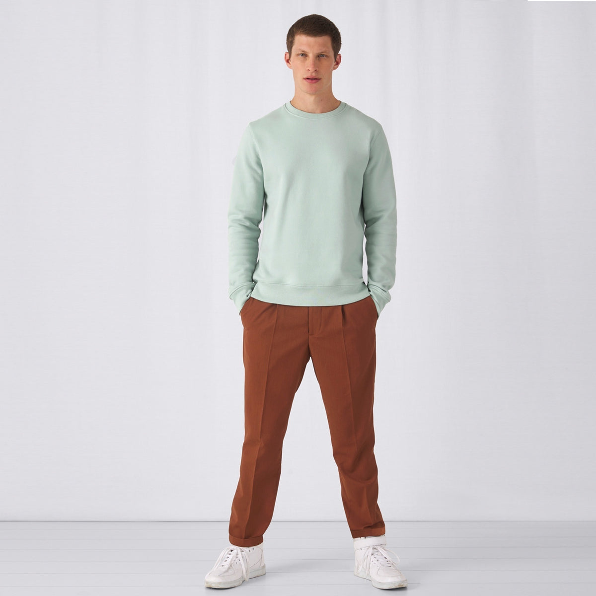 Mint - Back - B&C Mens King Sweatshirt