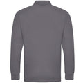 Solid Grey - Side - PRORTX Mens Long-Sleeved Polo Shirt