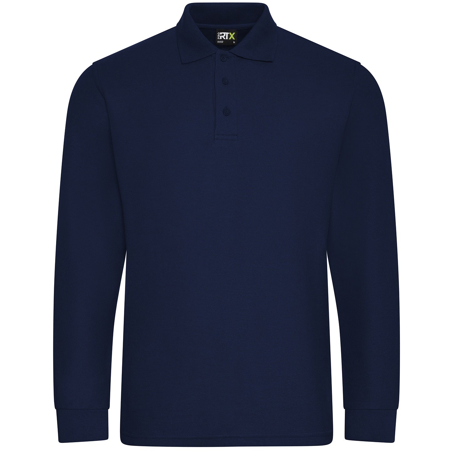 Solid Grey - Side - PRORTX Mens Long-Sleeved Polo Shirt